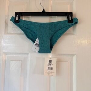 BOND-EYE SIGN BRIEF Teal Lurex‎ Swim Bikini Bottoms O/S